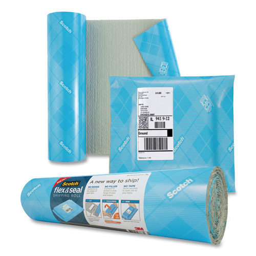 Flex And Seal Shipping Roll, 15" X 200 Ft, Blue/gray