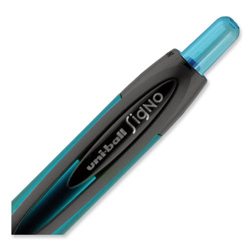 207 Blx Series Gel Pen, Retractable, Medium 0.7 Mm, Blue-infused Black Ink, Black/blue/smoke Barrel