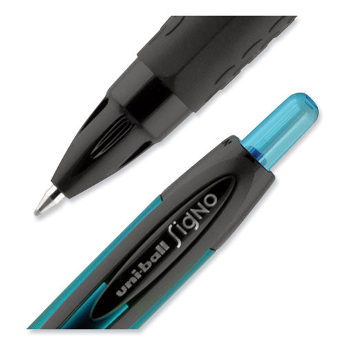 207 Blx Series Gel Pen, Retractable, Medium 0.7 Mm, Blue-infused Black Ink, Black/blue/smoke Barrel