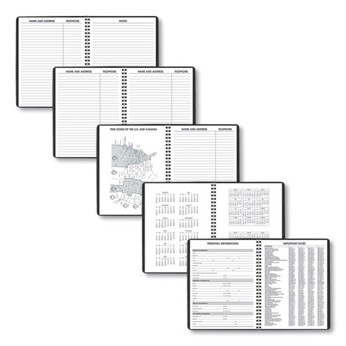 Weekly Planner Ruled For Open Scheduling, 8.75 X 6.75, Black Cover, 12-month (jan To Dec): 2024