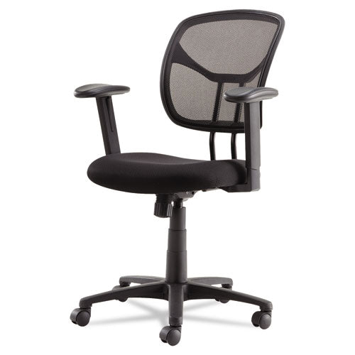 Swivel/tilt Mesh Task Chair With Adjustable Arms, Supports Up To 250 Lb, 17.72" To 22.24" Seat Height, Black