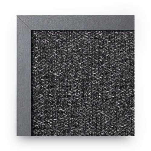 Designer Combo Fabric Bulletin/dry Erase Board, 24 X 18, Charcoal/gray Surface, Black Mdf Wood Frame