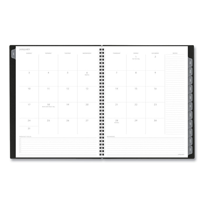 Elevation Poly Weekly/monthly Planner, 11 X 8.5, Black Cover, 13-month (jan To Jan): 2024 To 2025