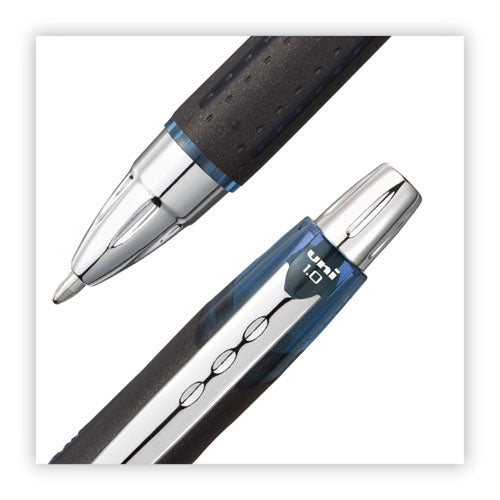 Jetstream Retractable Hybrid Gel Pen, 1 Mm, Blue-infused Black Ink, Black/blue/silver Barrel