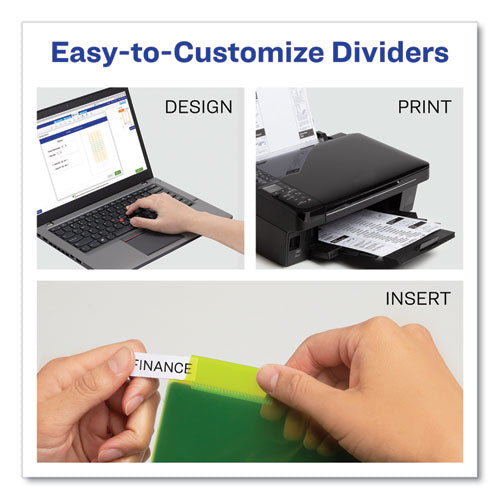 Insertable Big Tab Plastic 2-pocket Dividers, 5-tab, 11.13 X 9.25, Assorted, 1 Set