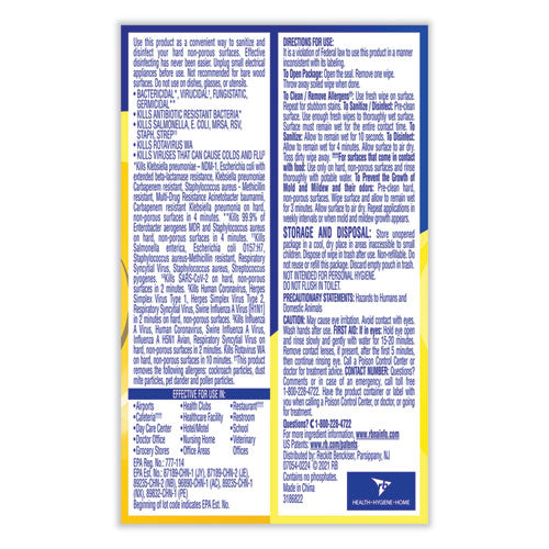 Professional Disinfecting Wipe Single Count Packet, 1-ply, 6 X 7, Lemon And Lime Blossom, White, 300 Packets/carton