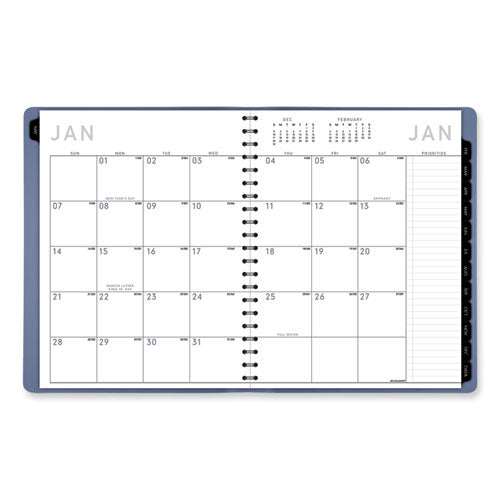 Contemporary Weekly/monthly Planner, 11.38 X 9, Slate Blue Cover, 12-month (jan To Dec): 2024