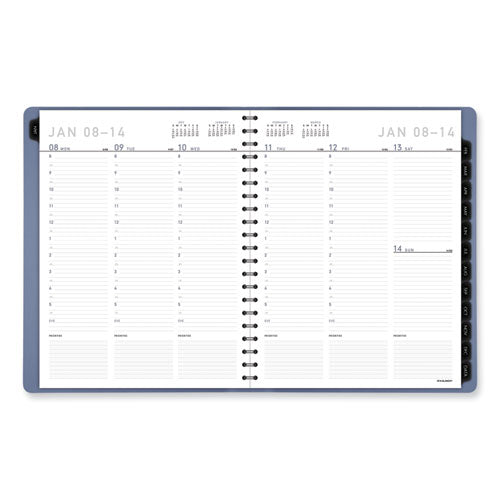 Contemporary Weekly/monthly Planner, 11.38 X 9, Slate Blue Cover, 12-month (jan To Dec): 2024