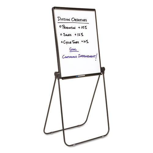 Ultima Presentation Easel, 27 X 34, White Surface, Black Metal Frame