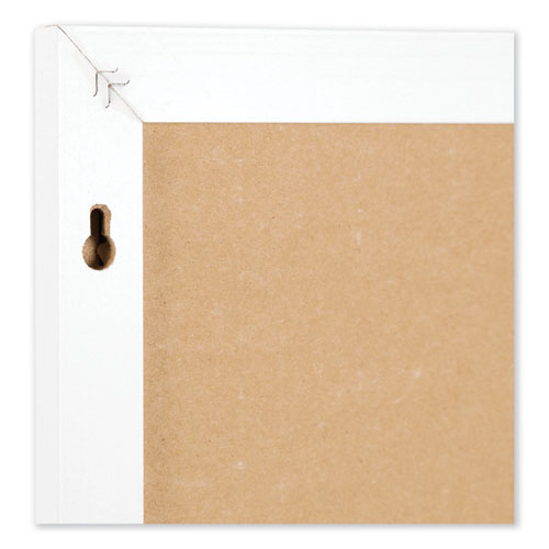 Linen Bulletin Board With Decor Frame, 30 X 20, Tan Surface, White Wood Frame