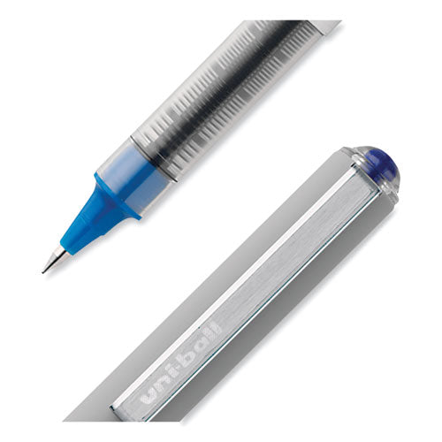 Vision Roller Ball Pen, Stick, Fine 0.7 Mm, Blue Ink, Silver/blue/clear Barrel, Dozen