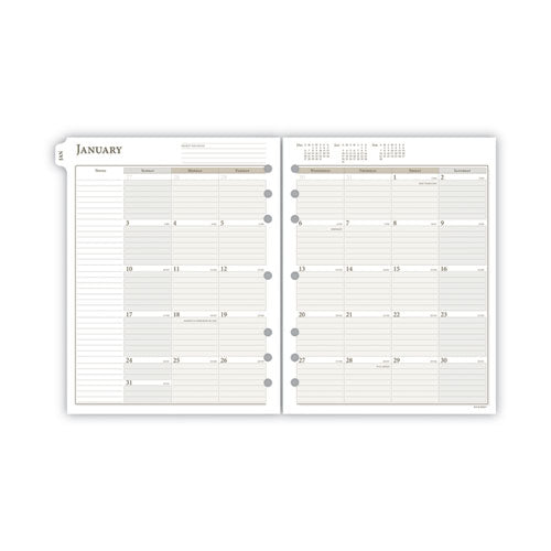 2-page-per-week Planner Refills, 8.5 X 5.5, White Sheets, 12-month (jan To Dec): 2024