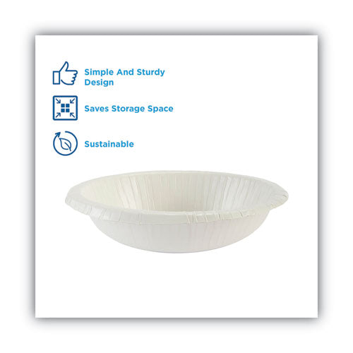 Paper Dinnerware, Bowls, White, 12 Oz, 125/pack