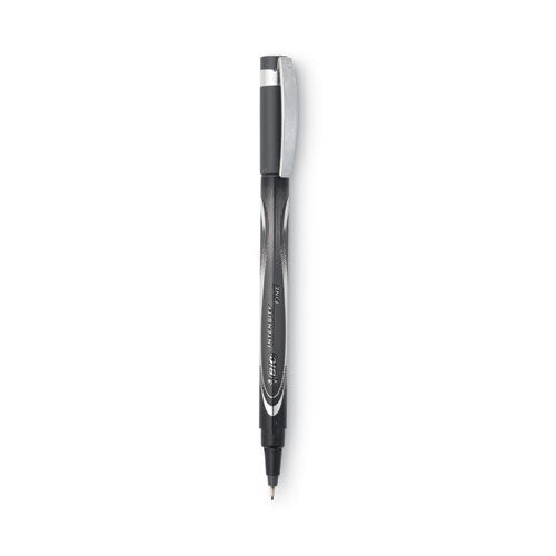 Intensity Porous Point Pen, Stick, Fine 0.5 Mm, Black Ink, Black Barrel, Dozen