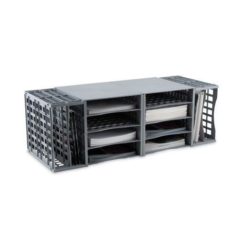 Snap Configurable Tray System, 12 Compartments, 22.75 X 9.75 X 13, Gray