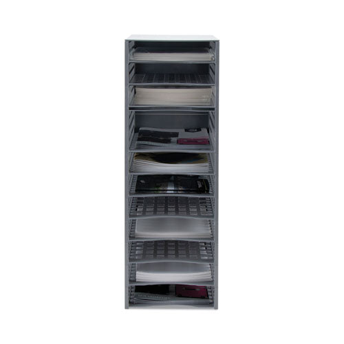Snap Configurable Tray System, 12 Compartments, 22.75 X 9.75 X 13, Gray