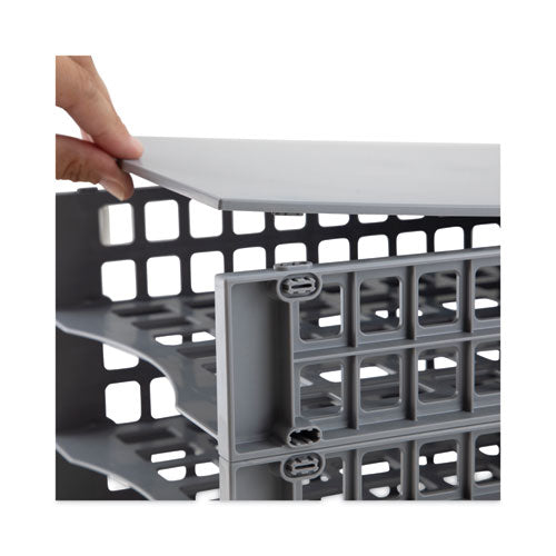 Snap Configurable Tray System, 12 Compartments, 22.75 X 9.75 X 13, Gray