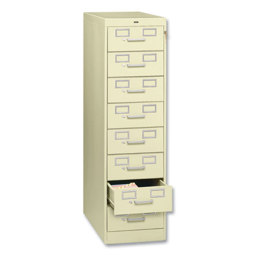 Eight-drawer Multimedia/card File Cabinet, Putty, 15" X 28.5" X 52"