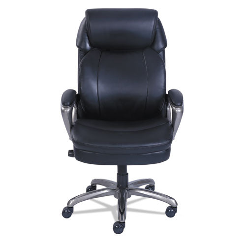 Cosset High-back Executive Chair, Supports Up To 275 Lb, 18.75" To 21.75" Seat Height, Black Seat/back, Slate Base