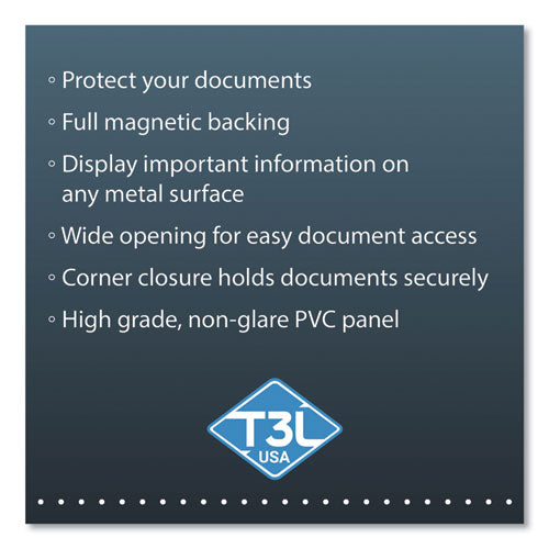 Easy Load Magnetic Pocket With Corner Closure, 14 X 11, Clear Frame, 5/pack