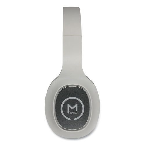 Tremors Stereo Wireless Headphones With Microphone, 3 Ft Cord, White/gray