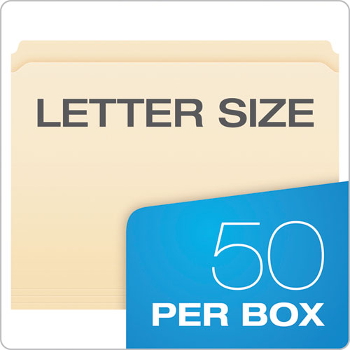 Manila Fastener Folders, Straight Tabs, 1 Fastener, Letter Size, Manila Exterior, 50/box