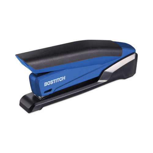 Inpower Spring-powered Desktop Stapler With Antimicrobial Protection, 20-sheet Capacity, Blue/black