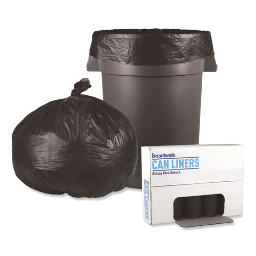 Low-density Waste Can Liners, 56 Gal, 0.6 Mil, 43" X 47", Black, 25 Bags/roll, 4 Rolls/carton