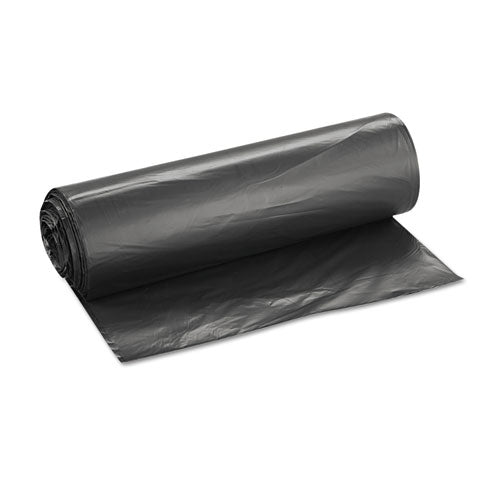 High-density Interleaved Commercial Can Liners, 45 Gal, 22 Microns, 40" X 48", Black, 25 Bags/roll, 6 Rolls/carton