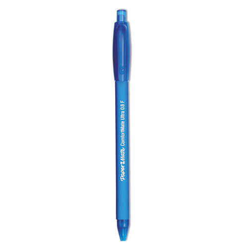 Comfortmate Ultra Ballpoint Pen, Retractable, Medium 1 Mm, Black Ink, Black Barrel, Dozen