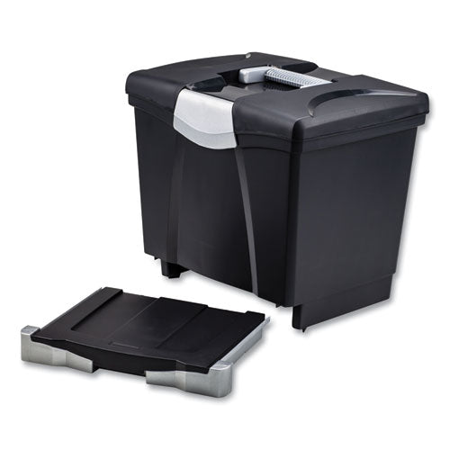 File Box With Tray, Letter, 11.5" X 14.3" X 13", Black, 4/carton