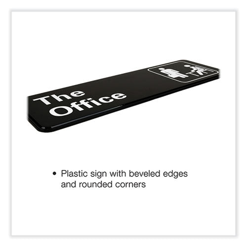 The Office Indoor/outdoor Wall Sign, 9" X 3", Black Face, White Graphics, 2/pack