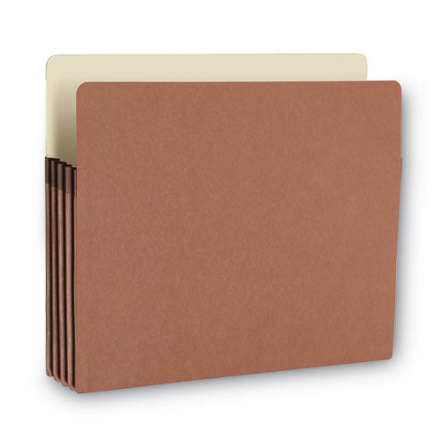 Recycled Top Tab File Pockets, 3.5" Expansion, Letter Size, Redrope, 25/box