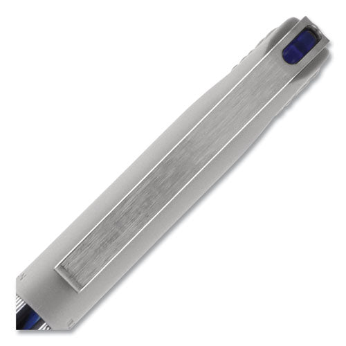 Vision Needle Roller Ball Pen, Stick, Fine 0.7 Mm, Blue Ink, Gray/clear/blue Barrel, Dozen