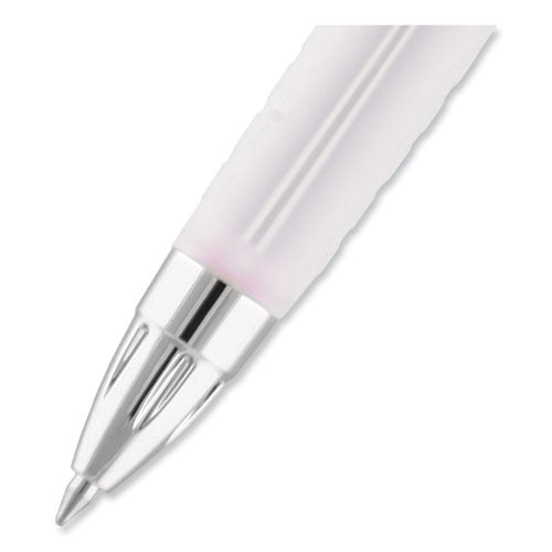 Signo 207 Gel Pen, Retractable, Medium 0.7 Mm, Black Ink, Translucent Pink/translucent White Barrel, 2/pack