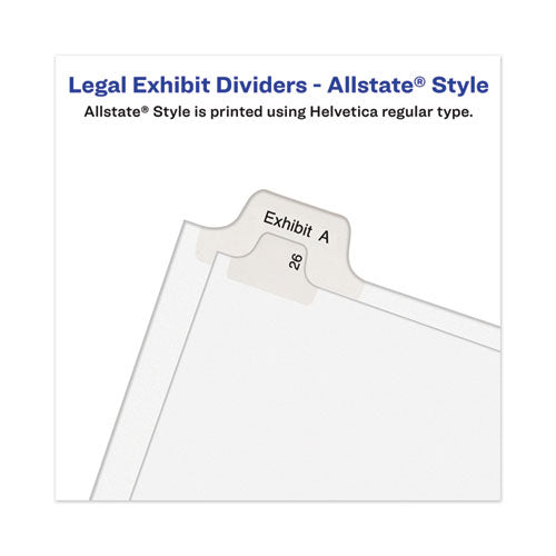 Avery-style Preprinted Legal Side Tab Divider, 26-tab, Exhibit R, 11 X 8.5, White, 25/pack, (1388)