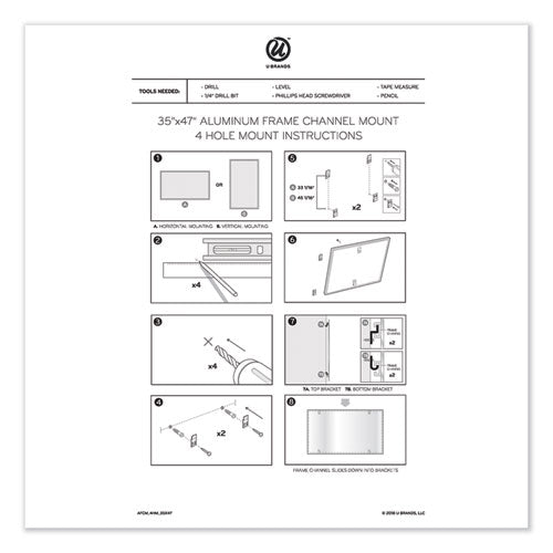 Pinit Magnetic Dry Erase Undated One Month Calendar, 47 X 35, White