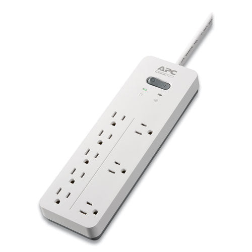 Home Office Surgearrest Power Surge Protector, 8 Ac Outlets, 6 Ft Cord, 2,160 J, White