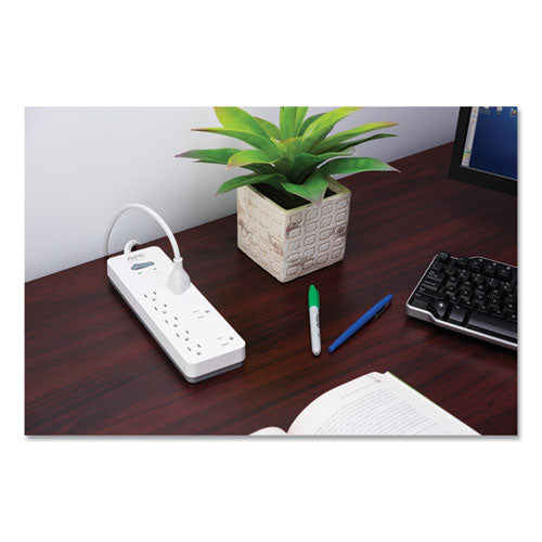 Home Office Surgearrest Power Surge Protector, 8 Ac Outlets, 6 Ft Cord, 2,160 J, White