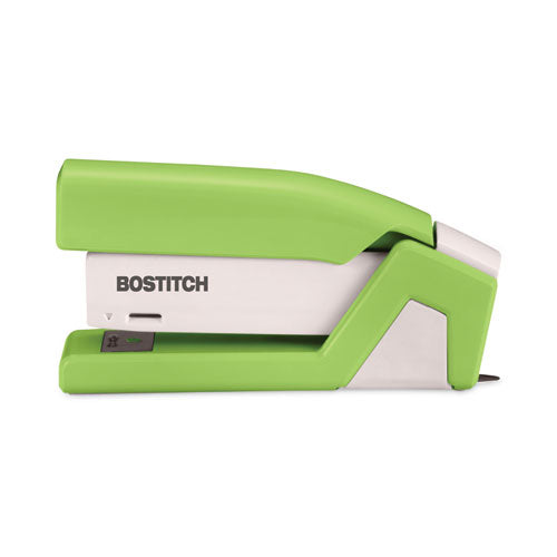 Injoy Spring-powered Compact Stapler, 20-sheet Capacity, Green