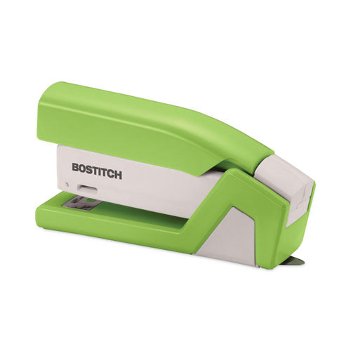 Injoy Spring-powered Compact Stapler, 20-sheet Capacity, Green