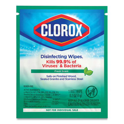 Disinfecting Wipes, Individually Wrapped, 1-ply, 7 X 8, Fresh Scent, White, 900/carton