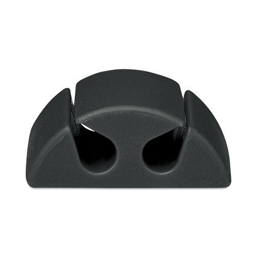 Two Channel Cable Holder, 2" X 2", Black, 6/pack