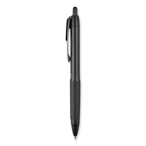 207 Plus+ Gel Pen, Retractable, Medium 0.7 Mm, Black Ink, Black Barrel, Dozen