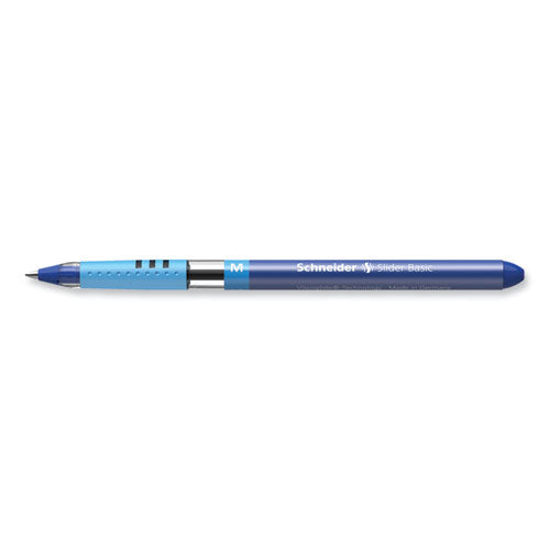 Slider Basic Ballpoint Pen, Stick, Medium 0.8 Mm, Blue Ink, Blue Barrel, 10/box