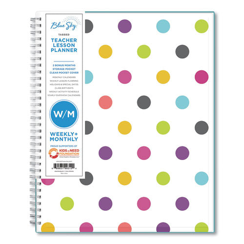 Teacher Dots Academic Year Create-your-own Cover Weekly/monthly Planner, 11 X 8.5, 12-month (july To June): 2023 To 2024