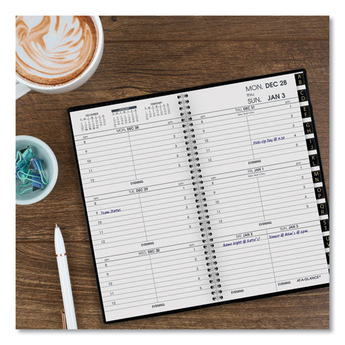 Compact Weekly Appointment Book, 6.25 X 3.25, Black Cover, 12-month (jan To Dec): 2024