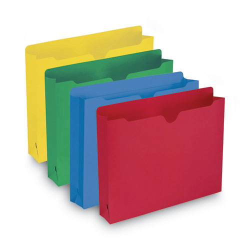 Colored File Jackets With Reinforced Double-ply Tab, Straight Tab, Letter Size, Assorted Colors, 50/box