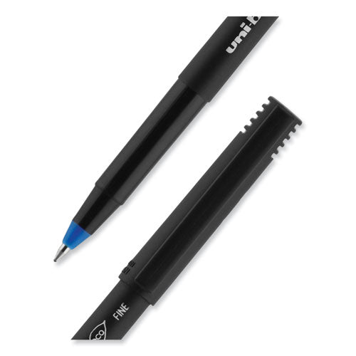 Onyx Roller Ball Pen, Stick, Fine 0.7 Mm, Blue Ink, Black/blue Barrel, 72/pack