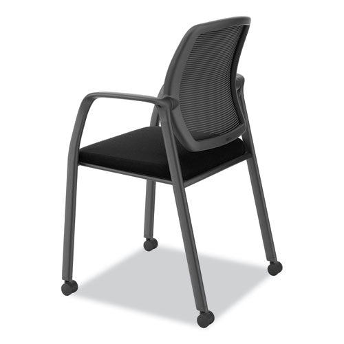 Nucleus Series Recharge Guest Chair, Supports Up To 300 Lb, 17.62" Seat Height, Black Seat/back, Black Base